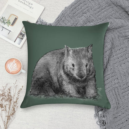 Wombat Soft Hidden Zipper Throw Pillow