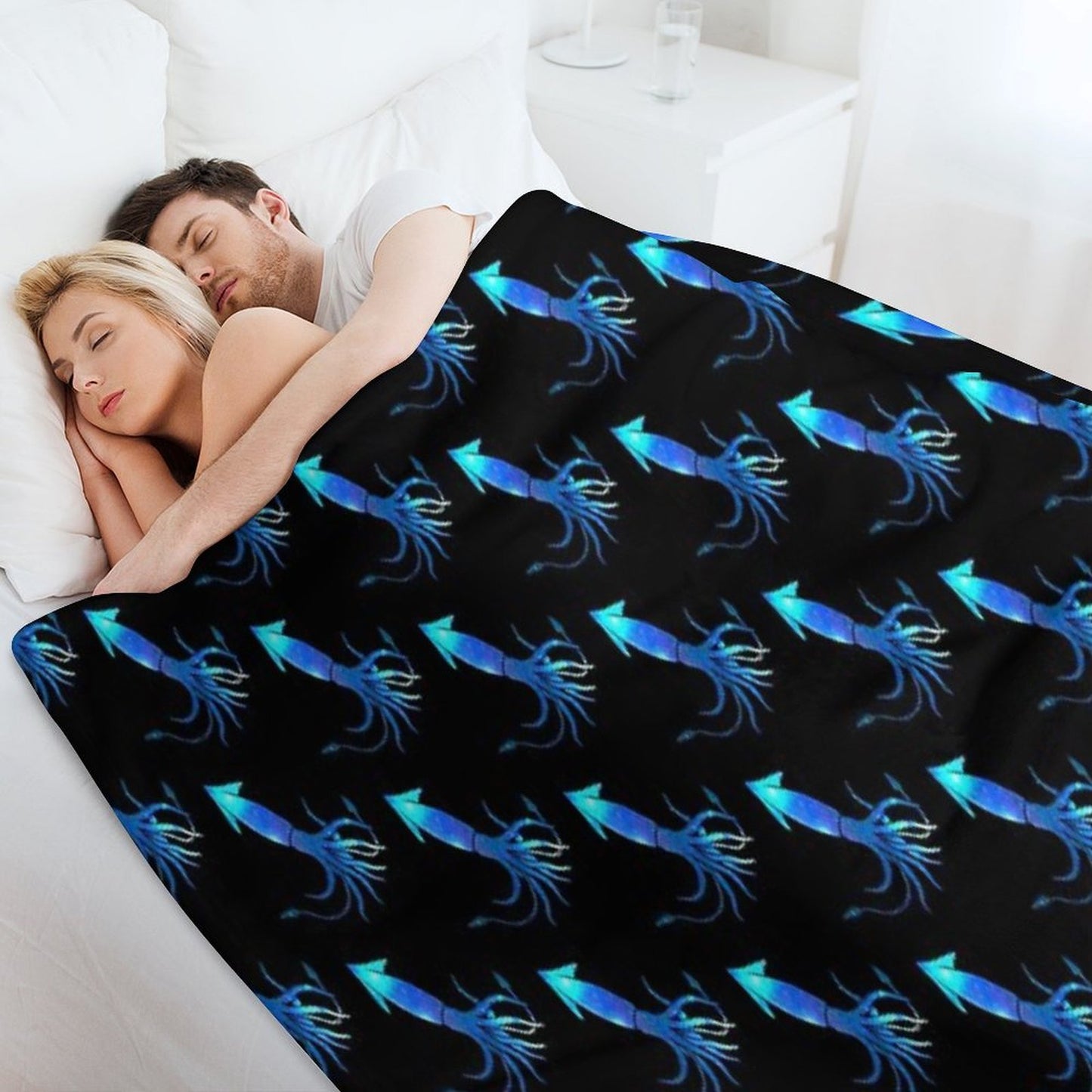 Astral Giant Squid Machine-washable Throw Blanket