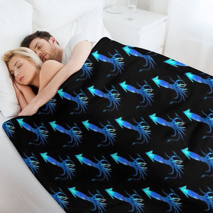 Astral Giant Squid Machine-washable Throw Blanket