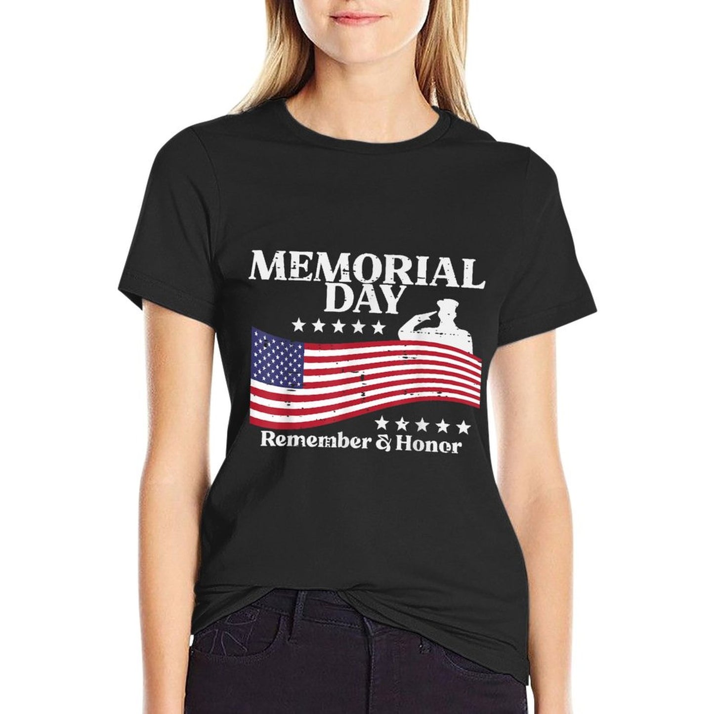 Memorial Day USA Remember Honor Patriot Men Women Kids Tagless Design T-Shirt