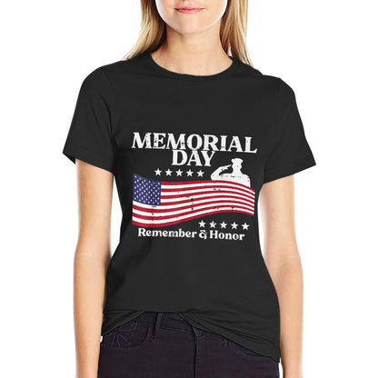 Memorial Day USA Remember Honor Patriot Men Women Kids Tagless Design T-Shirt