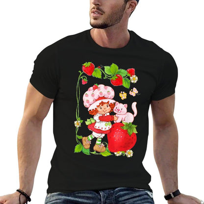 Strawberry Shortcake & Kitty Berry Picking Vintage  Slim-fit Cut T-Shirt