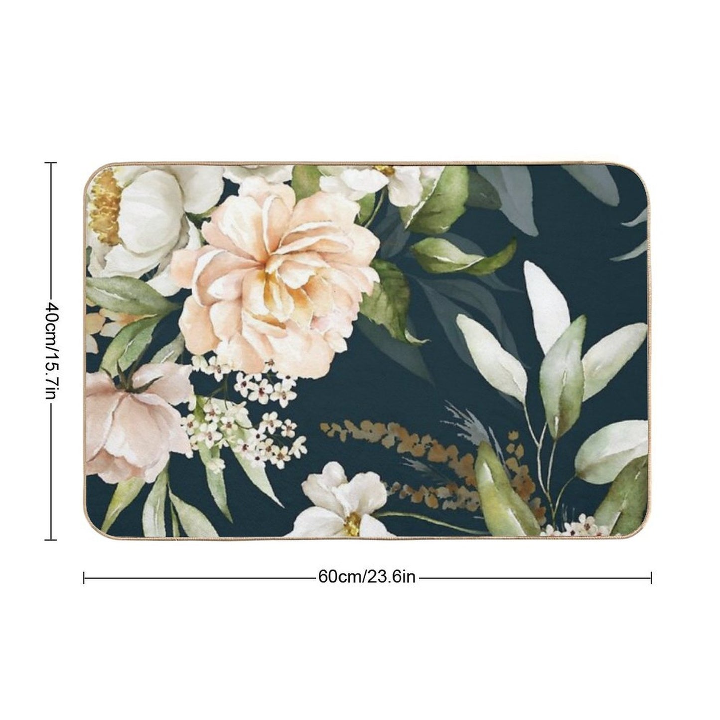 Wildflowers Floral Pattern  Absorbent Bath Mat