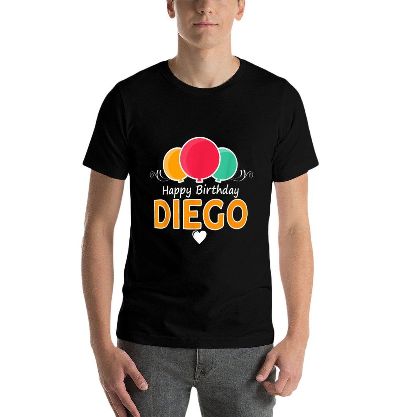 Happy Birthday Saying Diego  Fade-proof Color T-Shirt