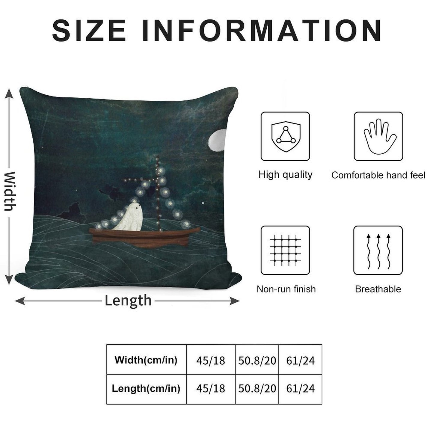 Ghost Boat Ride Soft Luxury Feel Throw Pillow