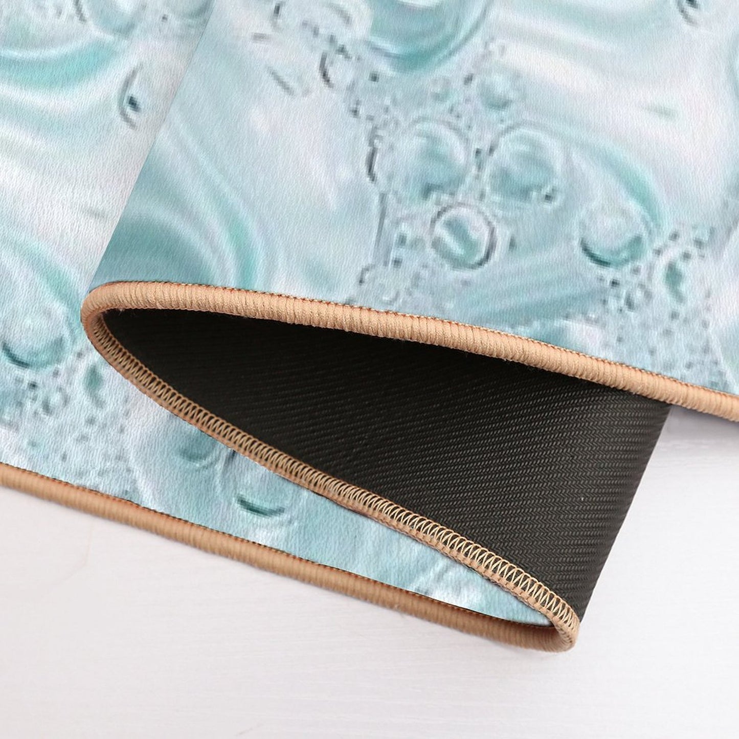 Aqua Effervescence Clear Fizzy Bubbles Pattern  Stain-Proof Bath Mat