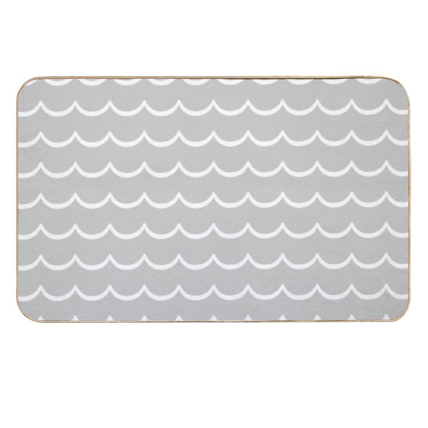 Gray And White Coastal Wave Pattern  Versatile Bath Mat