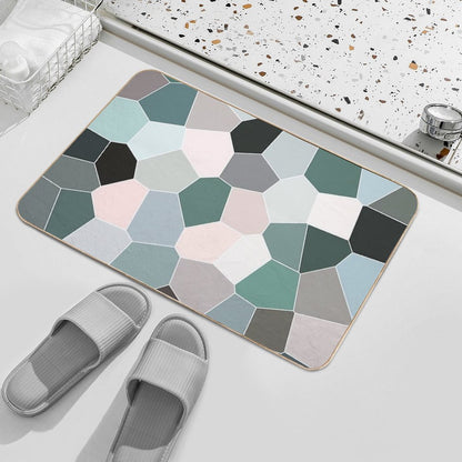 Seashell Colors Coastal Vibes Abstract Seashells And Beach Pebbles Mosaic 2 of 4  Eco-Friendly Bath Mat