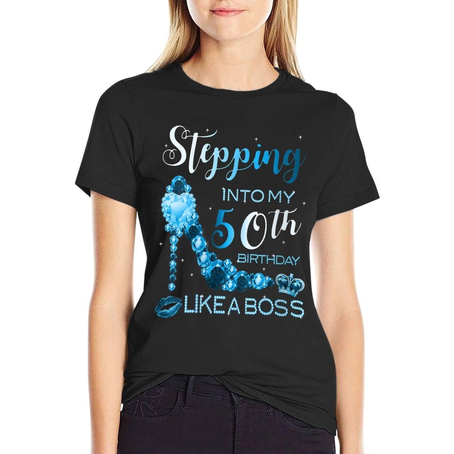 Womens 50th Birthday Women Aquamarine Birthstone March Gift  Breathable T-Shirt