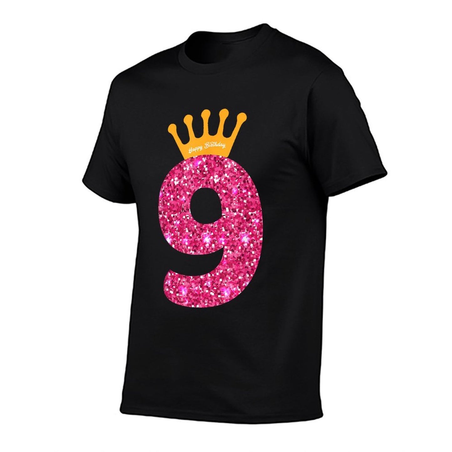 Happy Birthday, Girls 9th Party 9 Years Old Bday  Summer-ready Fabric T-Shirt