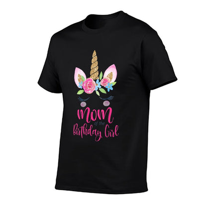 Womens Unicorn Mom of The Birthday Girl Matching Party Group Theme  Odor-resistant T-Shirt