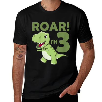 Kids Kids 3rd Birthday T-rex 3 Years Old Boy Dino Dinosaur  Slim-fit Cut T-Shirt