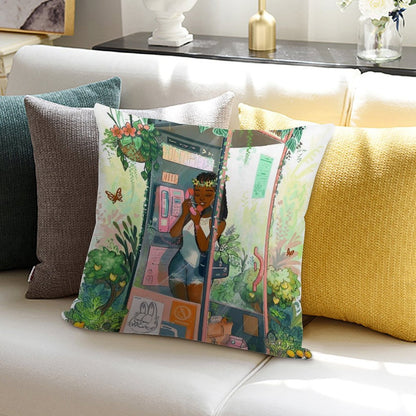 Phone Booth Soft Ultra-Soft Texture Throw Pillow