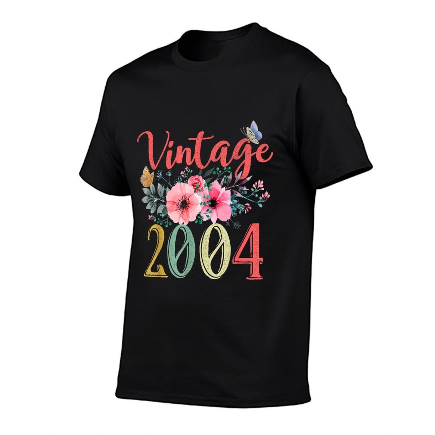 Vintage 2004 Floral Hippie Groovy Wildflower 21st Birthday  Graphic-printed T-Shirt