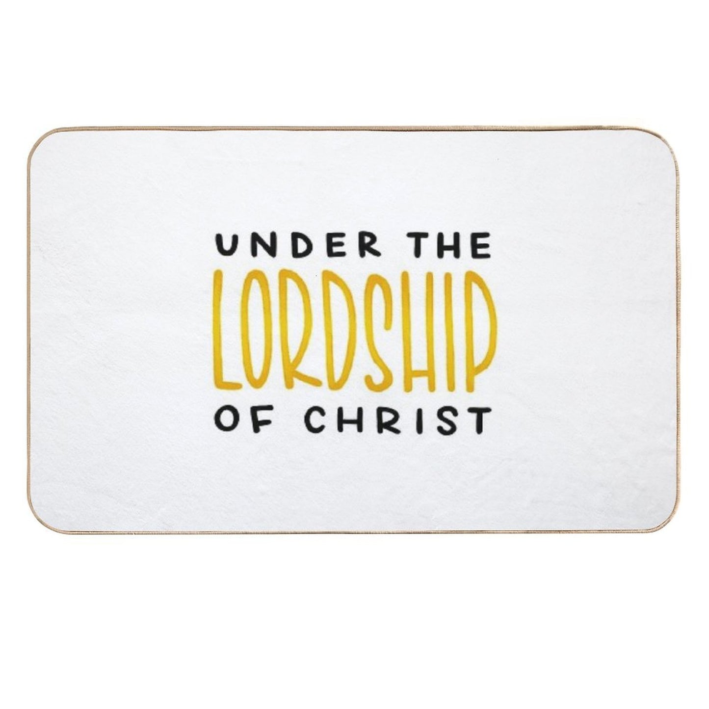 UNDER THE LORDSHIP OF CHRIST (BLACK)  Fade-Resistant Bath Mat