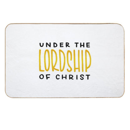 UNDER THE LORDSHIP OF CHRIST (BLACK)  Fade-Resistant Bath Mat