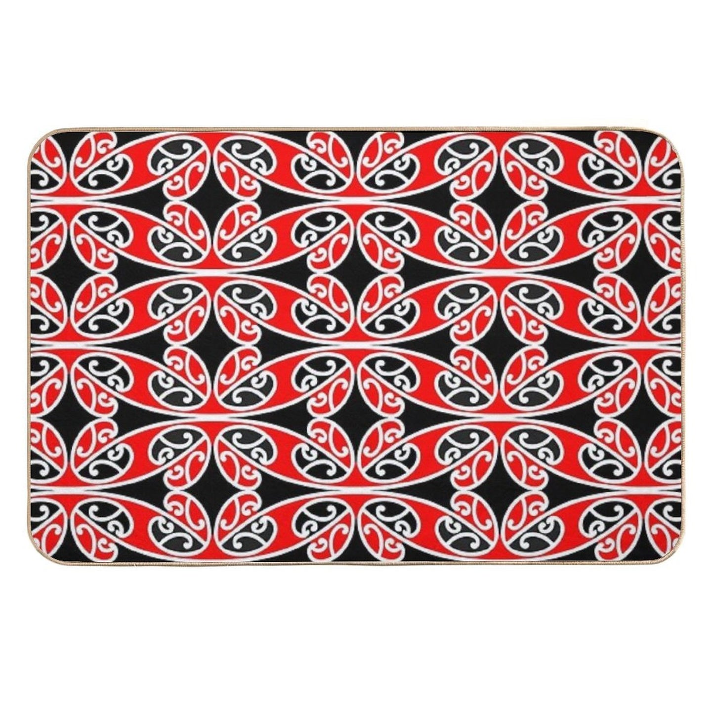 Maori Traditional Pattern Hammehead Shark  Anti-Trip Bath Mat