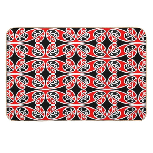 Maori Traditional Pattern Hammehead Shark  Anti-Trip Bath Mat