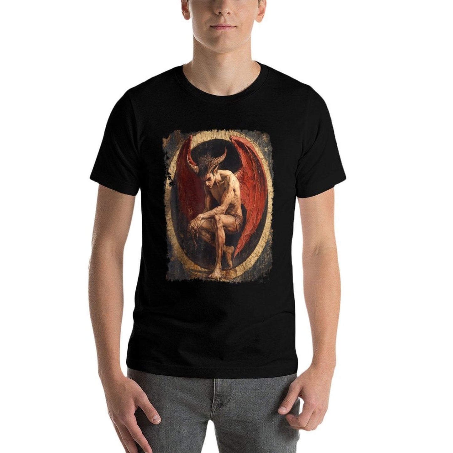 Casual Trendy Vintage Graphics for Men  Women Gothic Devil Art Graphic  Soft T-Shirt