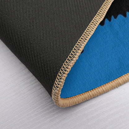 Scottish Terrier Dog Silhouette - Black on Scottish Saltire Blue Background  Rapid-Drying Bath Mat