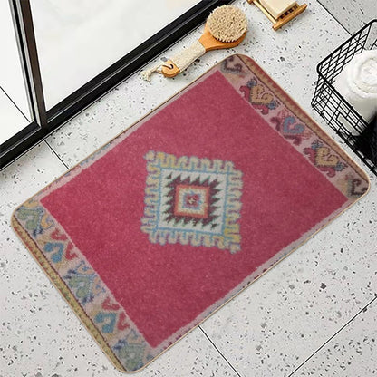 Vintage Moroccan Turkish Rug-Kelim Ethnic Woven Aztec Oriental  Carpet  Eco-Friendly Bath Mat