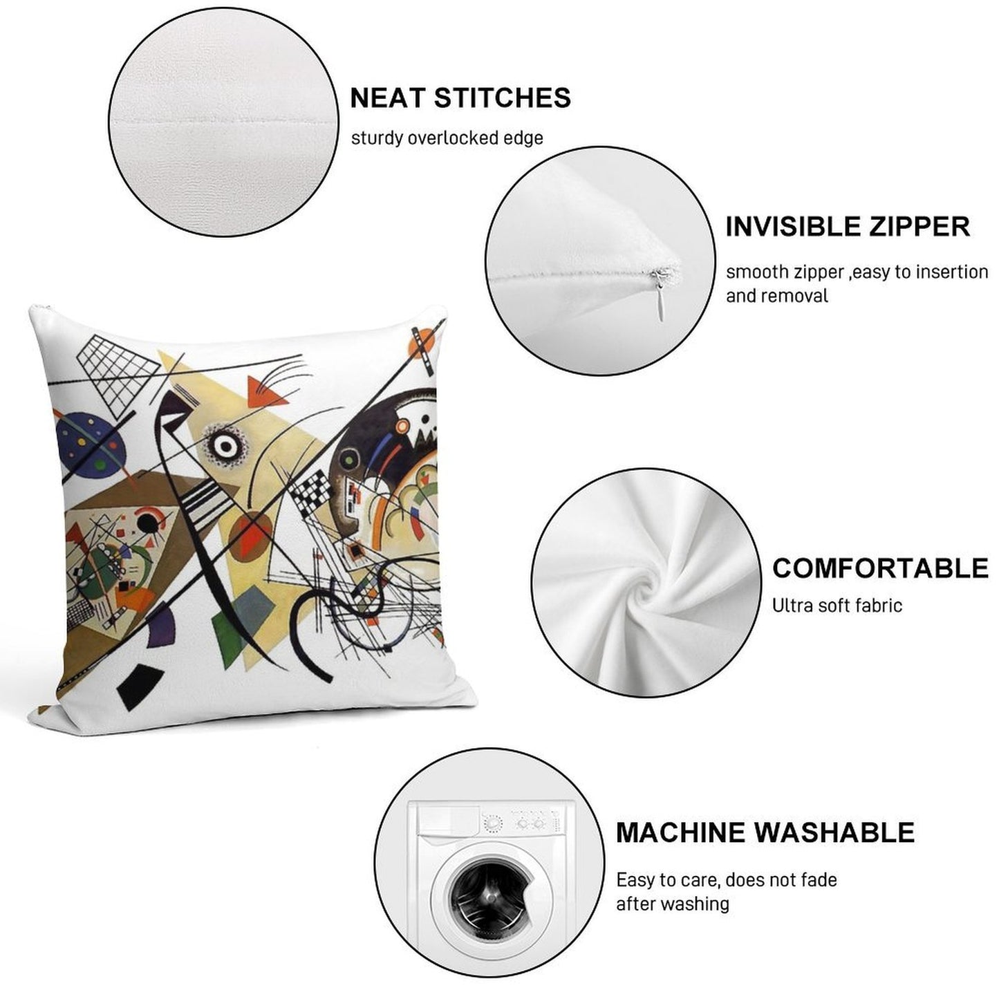 Kandinsky Traverse Line, 1923 Soft Multiple Sizes Throw Pillow