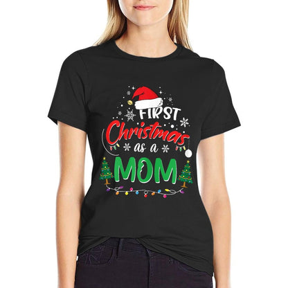 First Christmas As A Mom New Mommy 1st Christmas  Lightweight T-Shirt