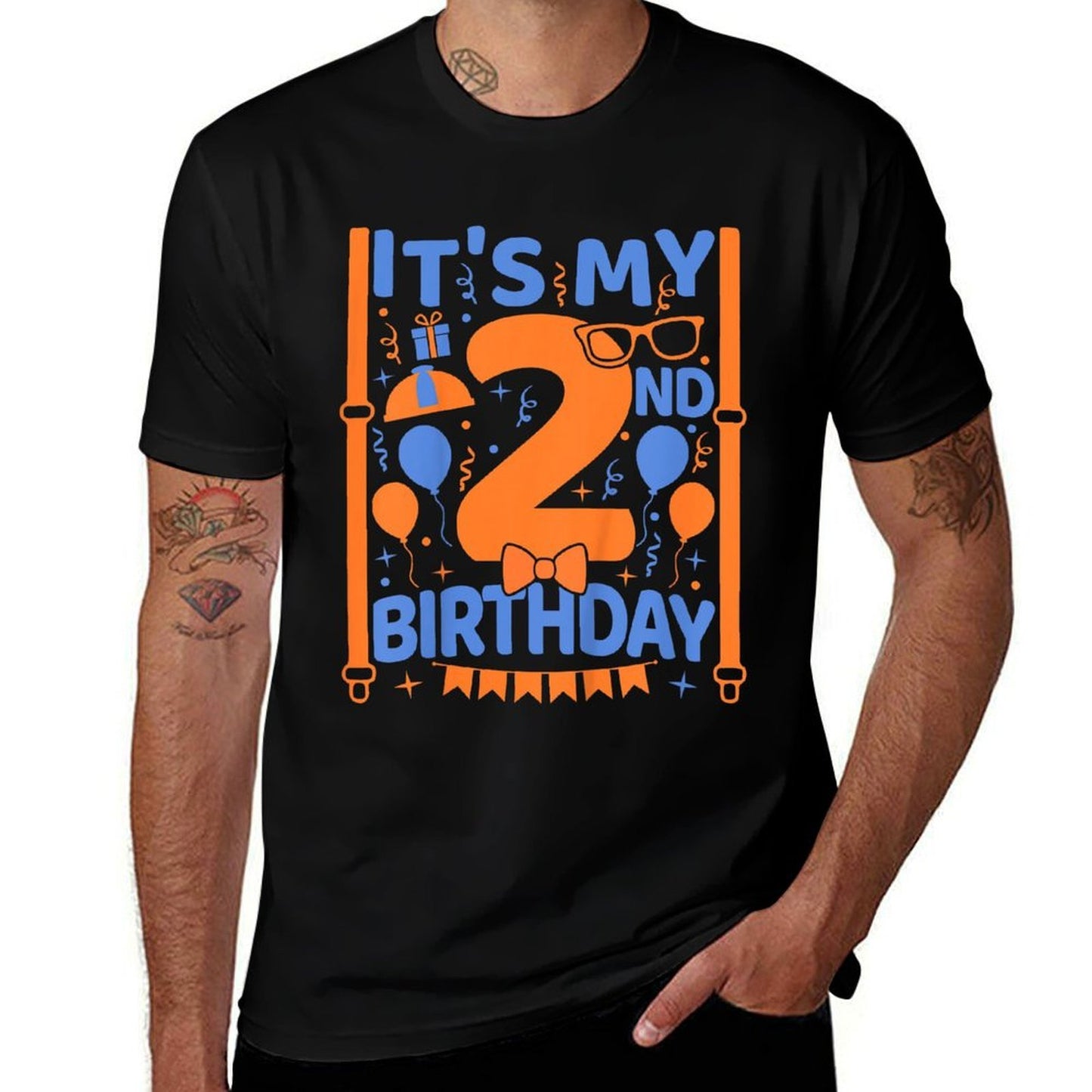 Kids 2 Year Old Birthday Boy Girl Kids Cute It's My 2nd Birthday  Wrinkle-resistant T-Shirt