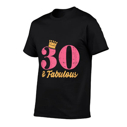 30 And Fabulous Crown Happy 30th Birthday 1991 Gift Women  Ribbed Collar T-Shirt
