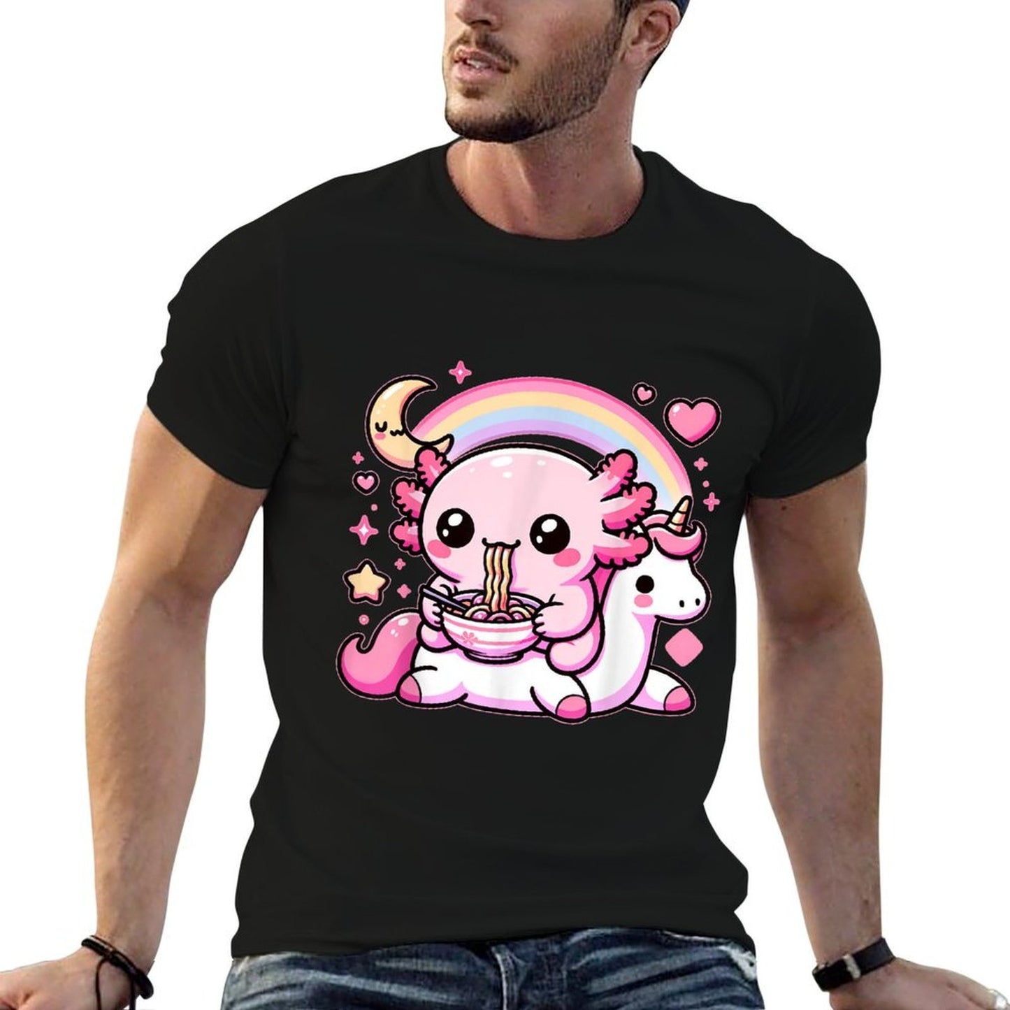 Anime Kawaii Axolotl Eating Ramen Noodles Kidsn Girl Boy  Affordable Price T-Shirt