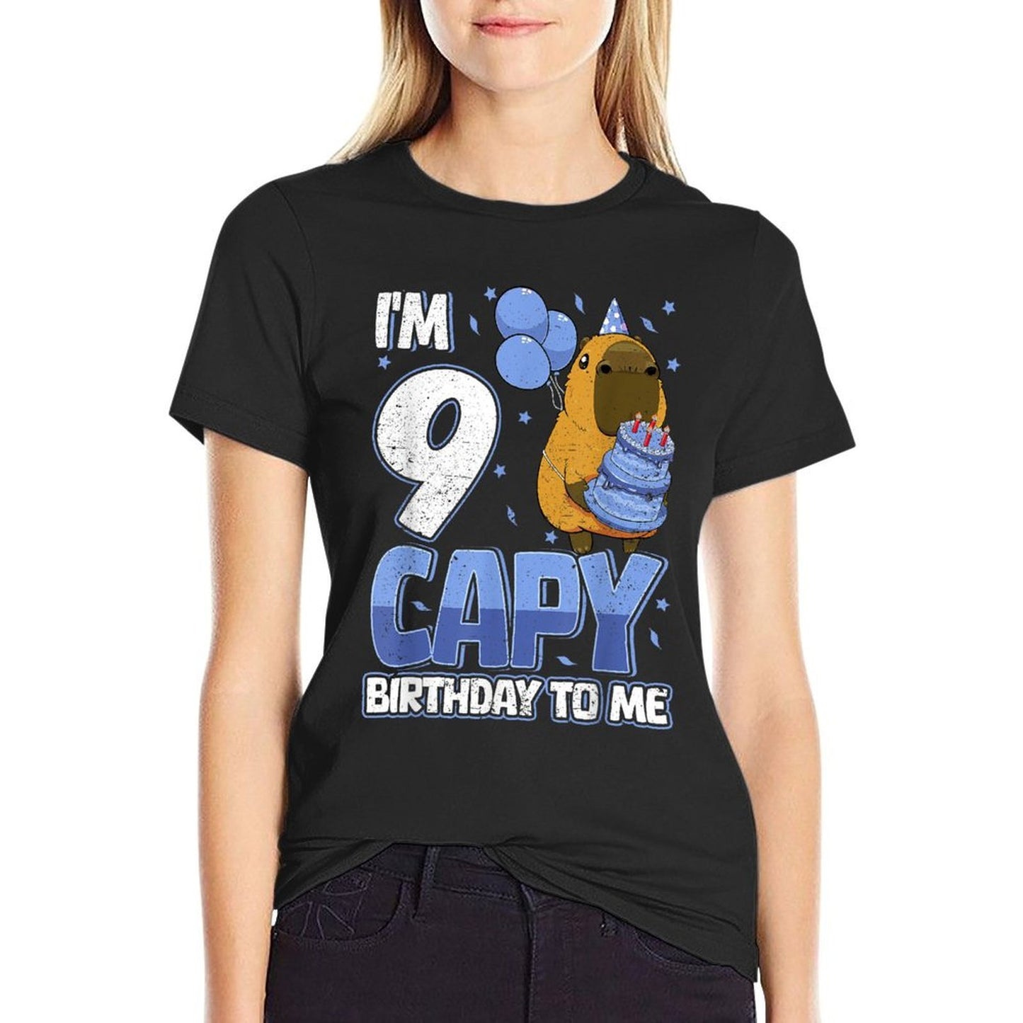 9 Years Capy Birthday to Me Boys 9th Birthday Capybara  Slim-fit Cut T-Shirt