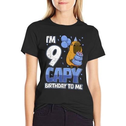 9 Years Capy Birthday to Me Boys 9th Birthday Capybara  Slim-fit Cut T-Shirt