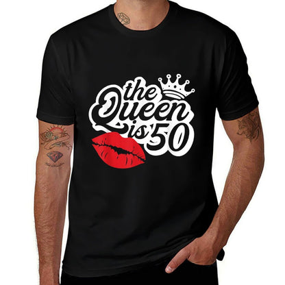 The Queen Is 50 Fabulous 50th Birthday Gifts Ideas For Her  Polyester Blend T-Shirt