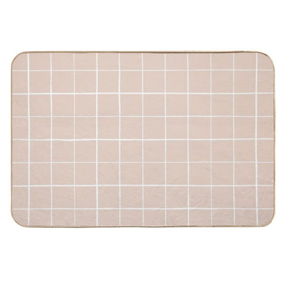 Grid Minimalist Geometric Stripe Lines  Rapid-Drying Bath Mat