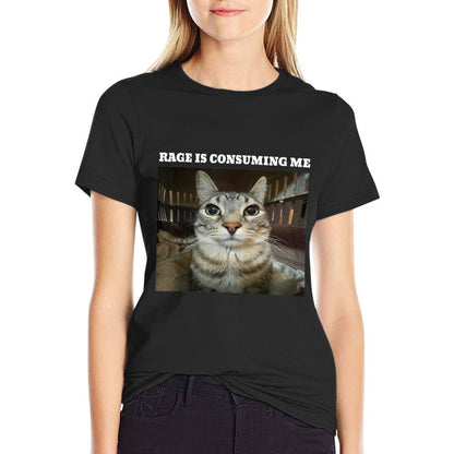 Rage Is Consuming Me Cat Meme  Lightweight T-Shirt