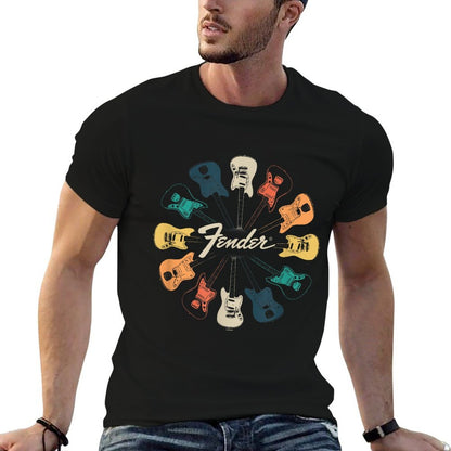Fender Retro Guitar Kaleidoscope  Trendy Pattern T-Shirt