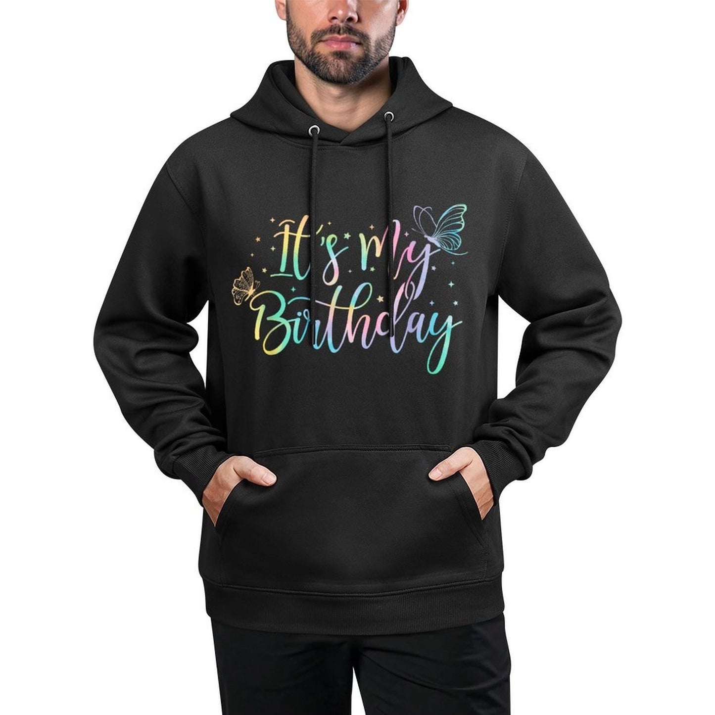 It's My Birthday Butterfly Tie Dye Birthday Party Women Girl Easy Care Hoodie