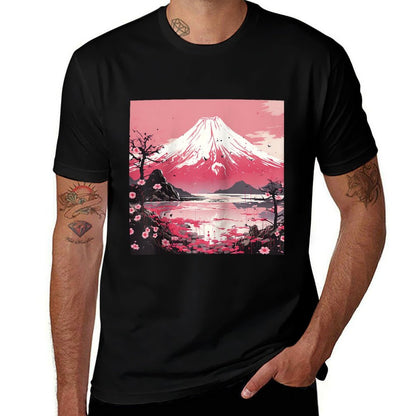 Nihon's Blossom Peaks Waterfall Symphony's Twilight Ballet Raglan Baseball  Cotton T-Shirt