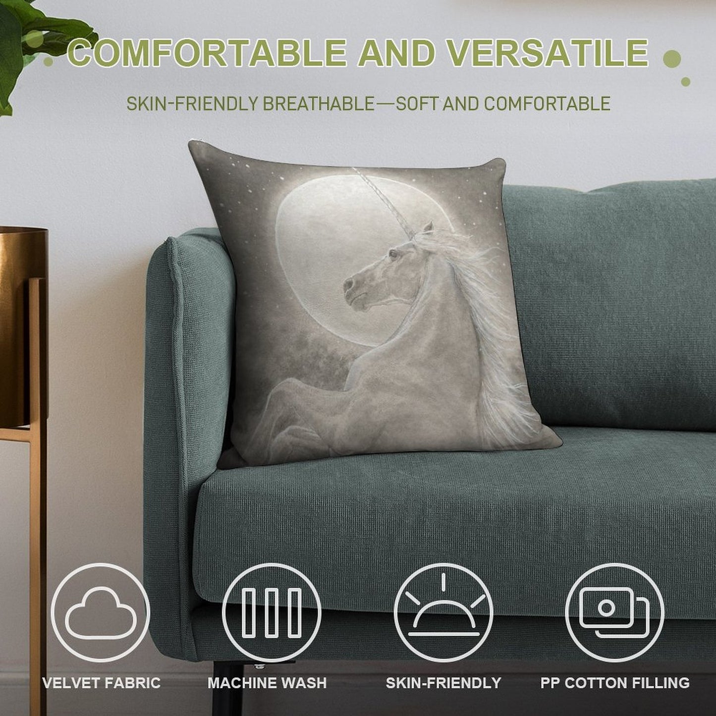 The Unicorn Soft Multiple Sizes Throw Pillow