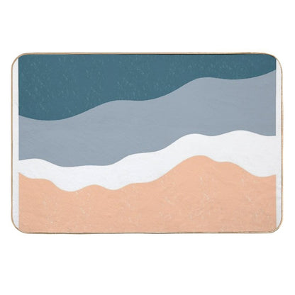 Rich Earthy Abstract Ocean Beach  Fade-Resistant Bath Mat