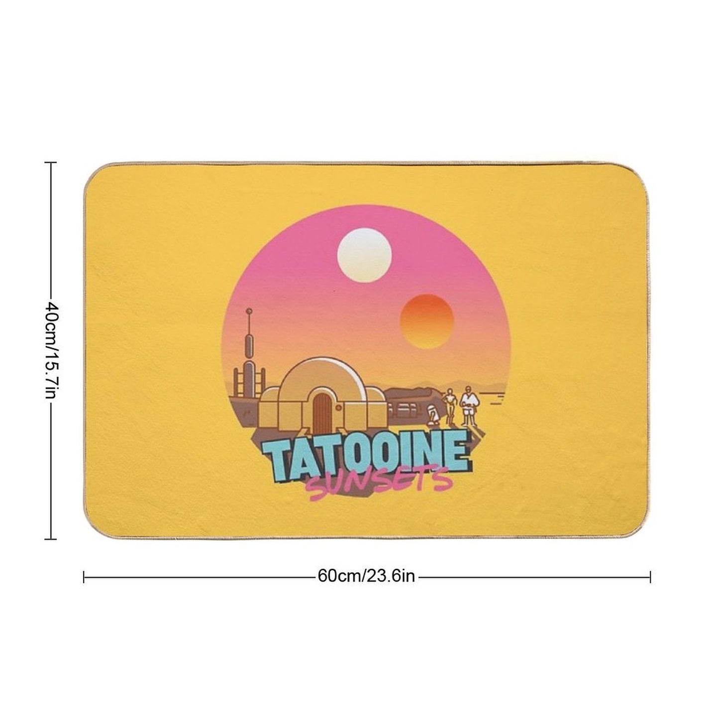 Tatooine Sunsets Vintage  Stain-Proof Bath Mat