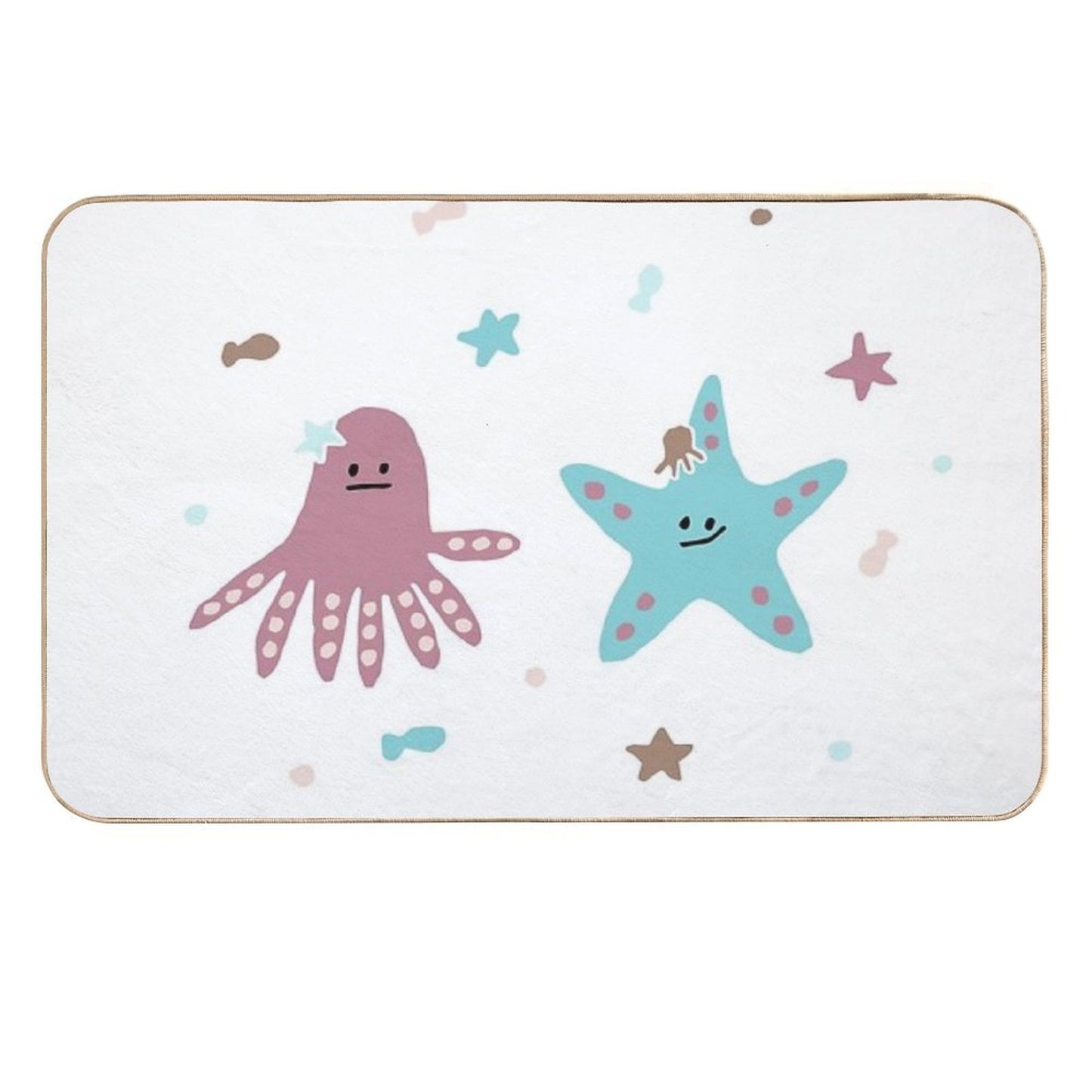 Octopus And Starfish Friends  Eco-Friendly Bath Mat
