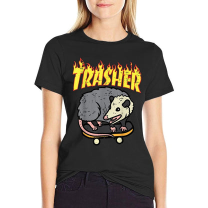 Opossum Skateboard Trasher Funny Possum Skater Men Boys Kids Breathable T-Shirt