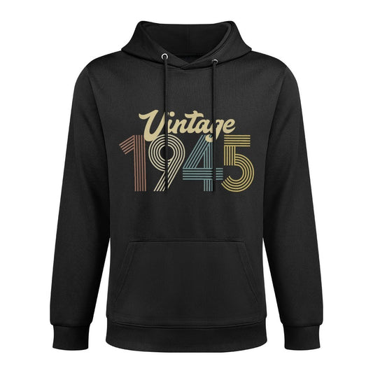 Vintage 1945 80th Birthday 80 Year Old Durable Construction Hoodie