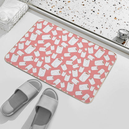 Repeating Toilet Paper Rolls  Stain-Proof Bath Mat