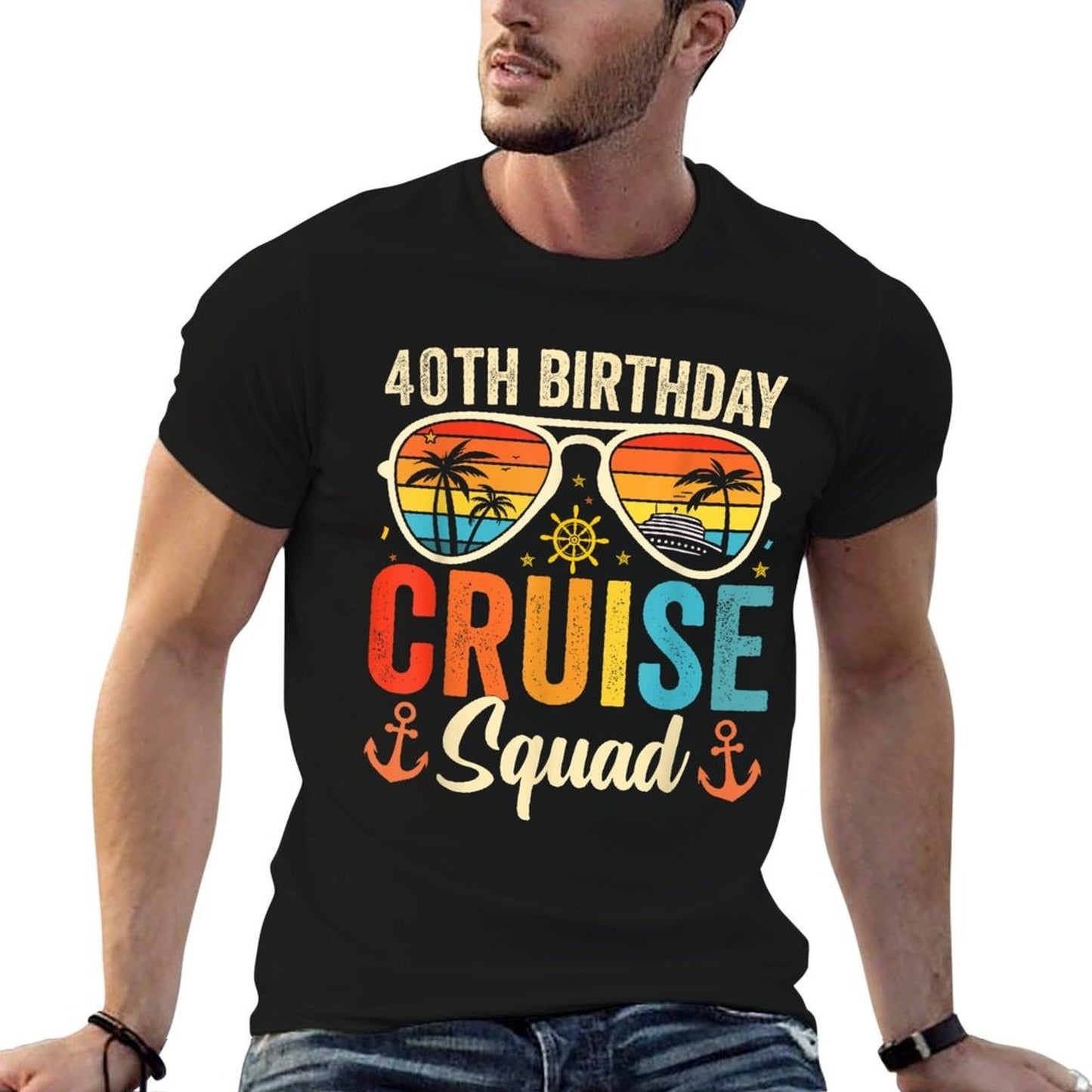 40th Birthday Cruise Squad Gifts 2025 Matching Party Family  Affordable Price T-Shirt