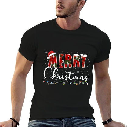 Merry Christmas Lights, Red Santa Hat Xmas Family Men Women  Odor-resistant T-Shirt
