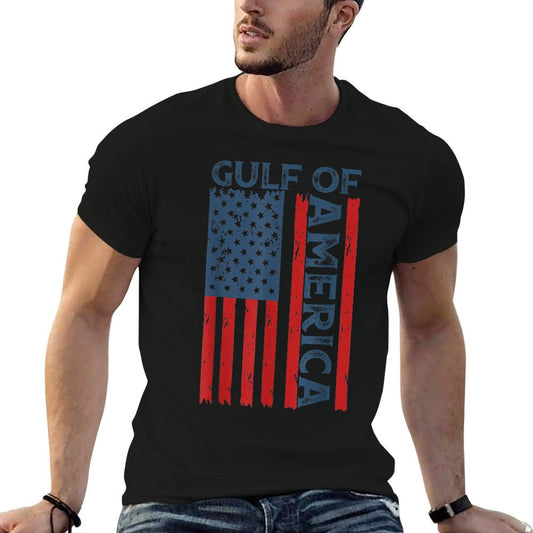 America&#39;s Gulf - Gulf Of USA America Funny USA American Flag Wrinkle-resistant T-Shirt