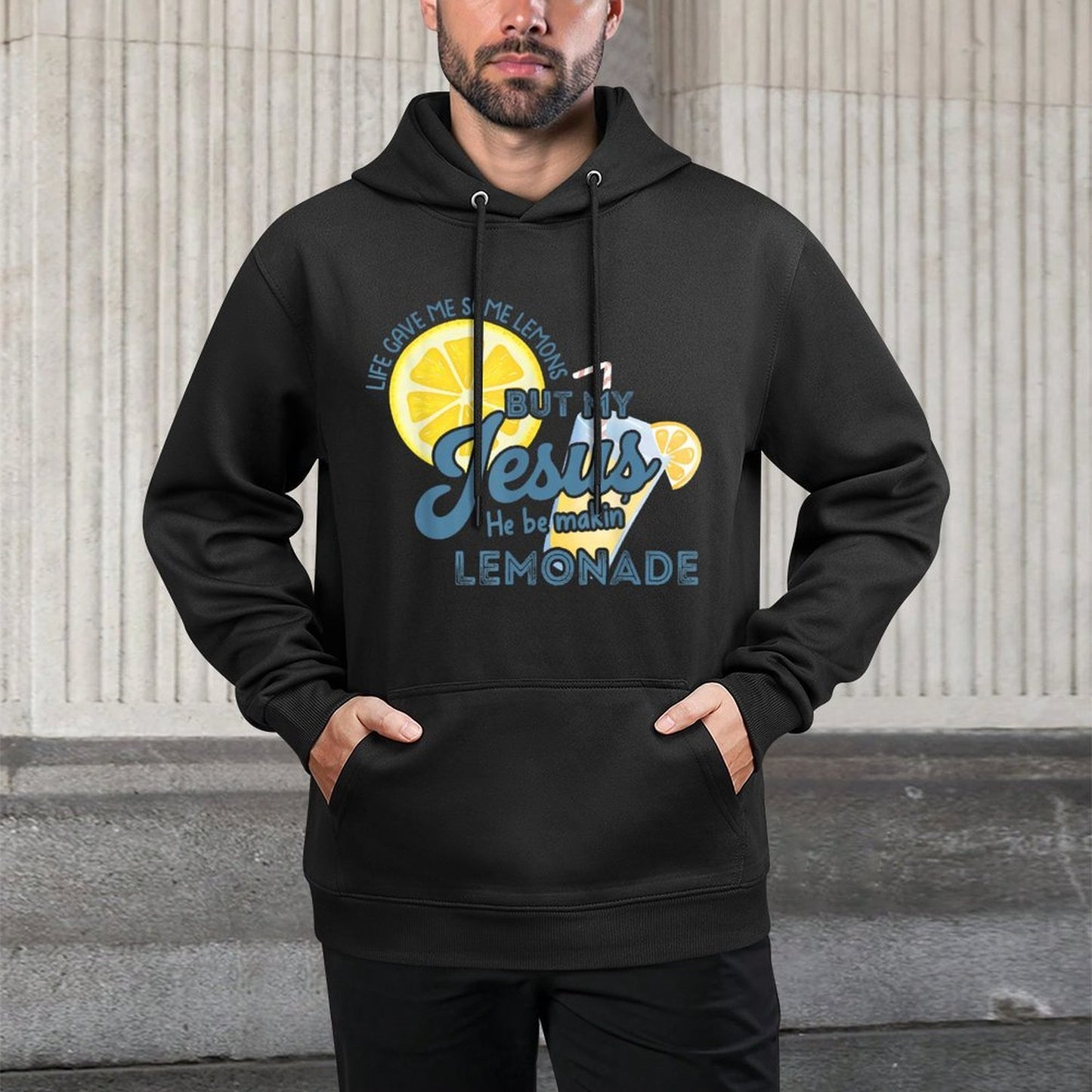 Life Gave Me Some Lemons But My Jesus He Be Making Lemonade Shape Retention Hoodie