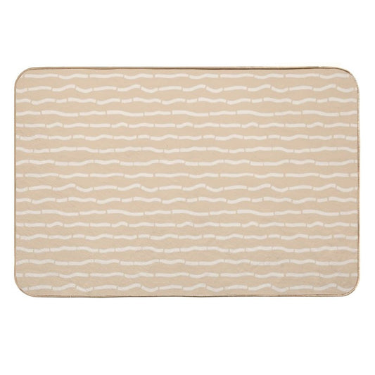 Boho Sand Dunes Cream on Light Tan  Non-Slip Bath Mat